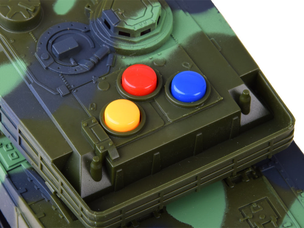 Karinis tankas su šviesa ir garsais, žalias