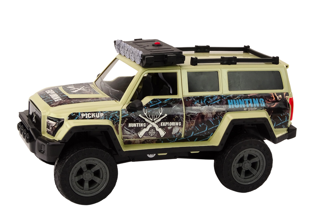 Žaislinis visureigis Off-road su figūrėlėmis, šviesiai rudas