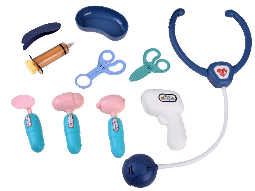 Mažojo gydytojo vežimėlis su priedais, mėlynas