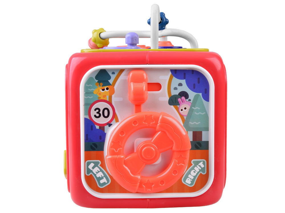 Interaktyvus mokomasis kubas su pianinu, raudonas