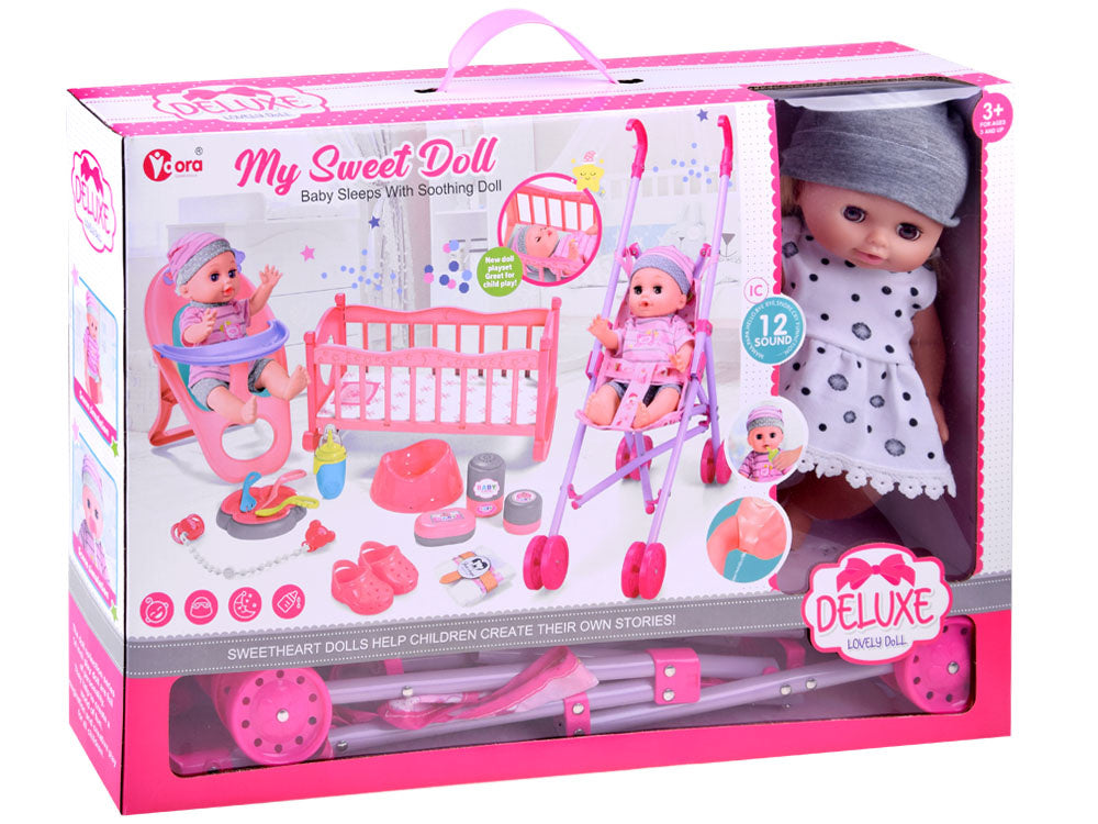 Interaktyvi lėlė su naujagimio rinkiniu