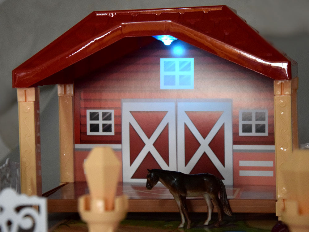 Ūkinių pastatų ir gyvūnų figūrėlių rinkinys 2in1