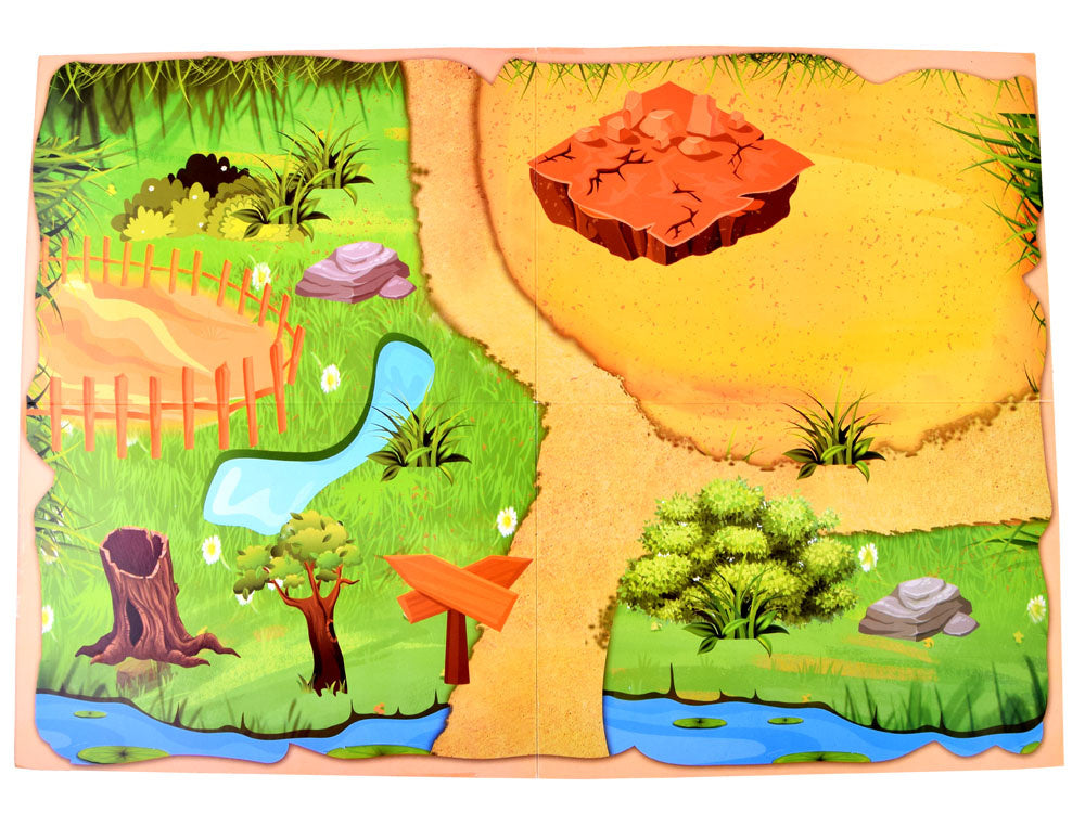 Ūkinių pastatų ir gyvūnų figūrėlių rinkinys 2in1