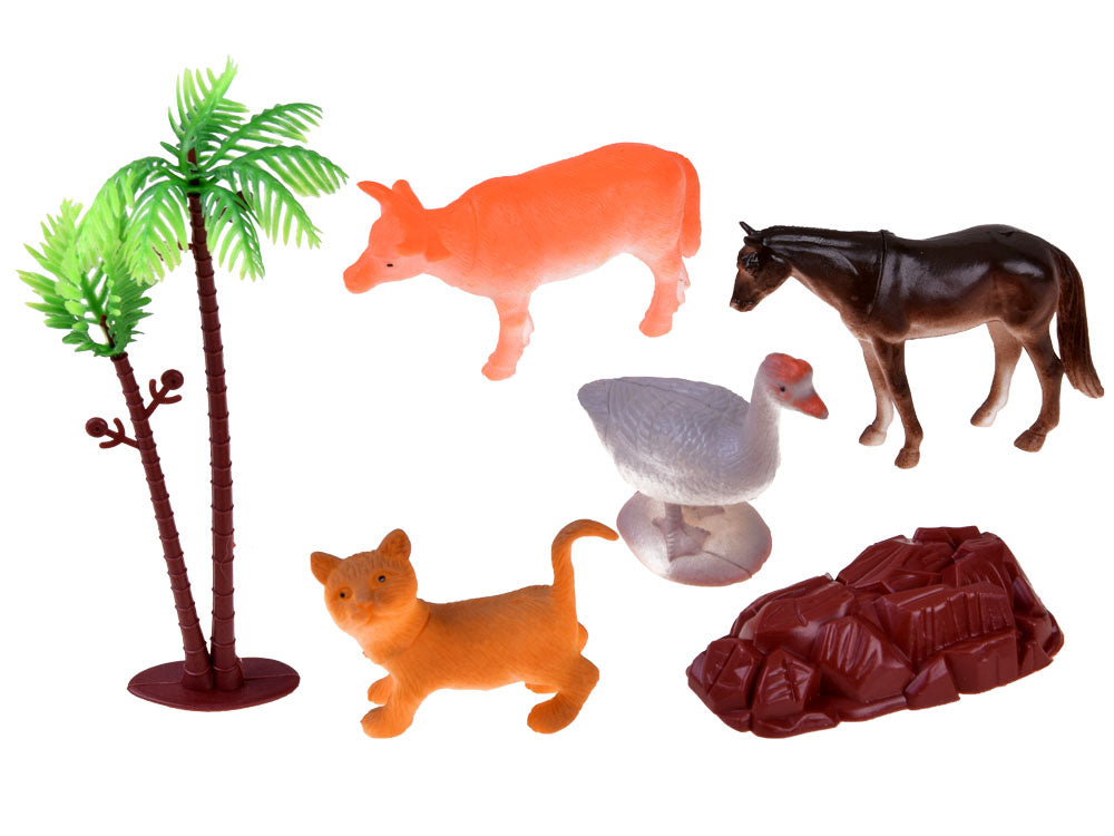 Ūkinių pastatų ir gyvūnų figūrėlių rinkinys 2in1