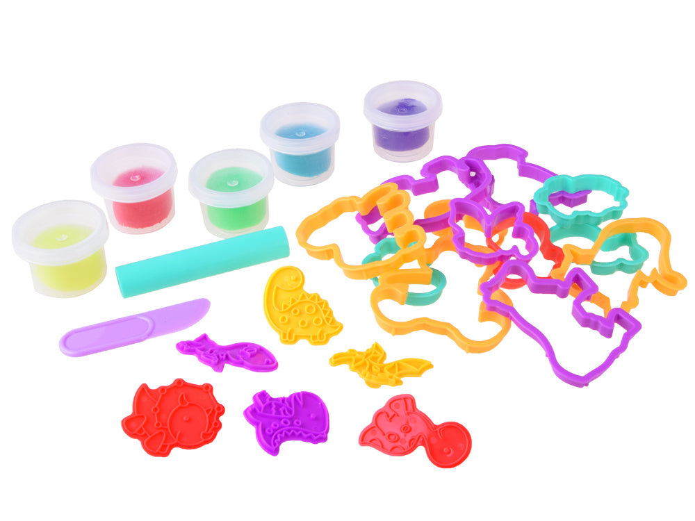 Plastilinas su dinozaurų formelėmis