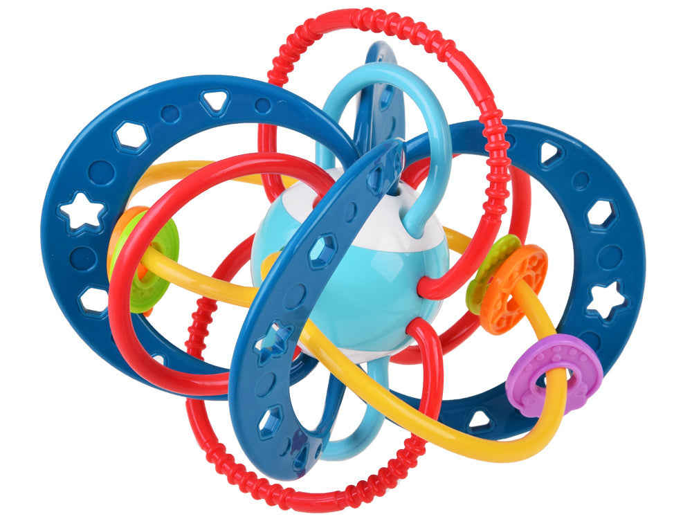 Sensorinis barškutis kramtukas, mėlynas