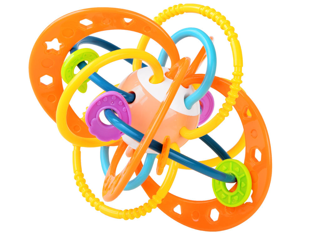 Sensorinis barškutis kramtukas, oranžinis