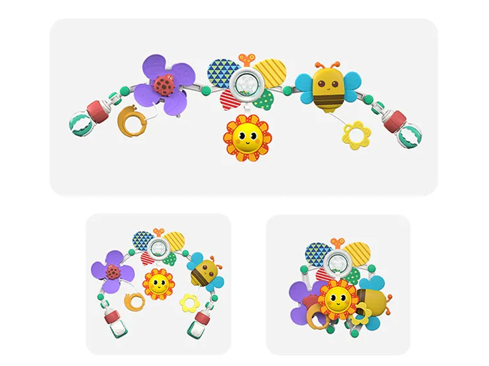 Lankas su žaisliukais vaikiškai lovytei