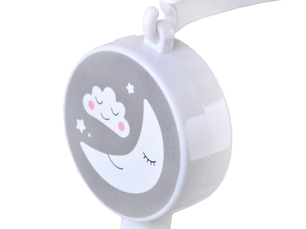 Prisukama vaikiškos lovytės karuselė su garso efektais, žvaigždės
