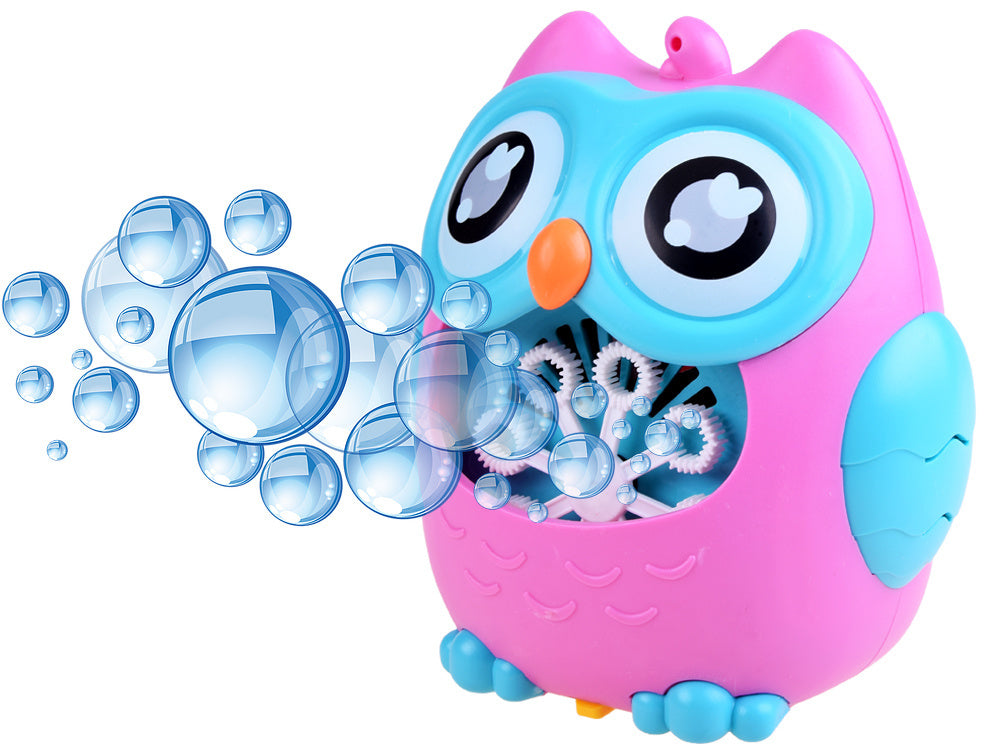 Muilo burbulų mašina, pelėda, rožinė