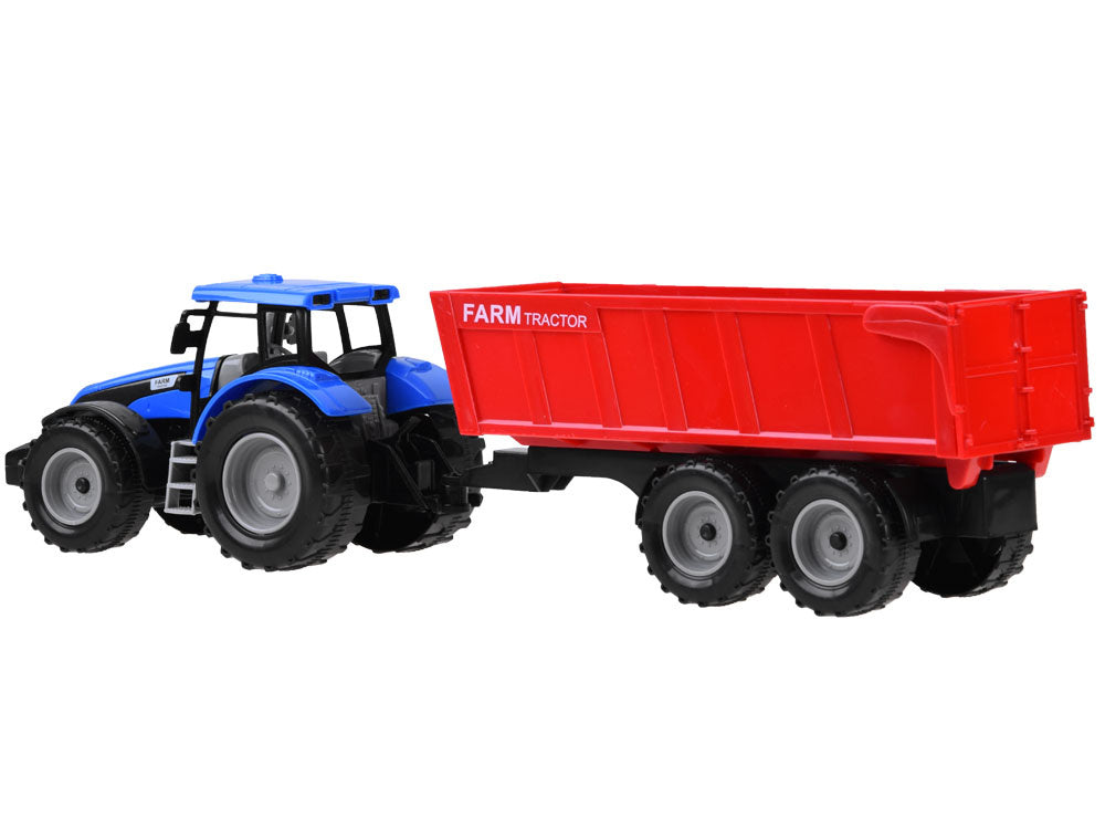 Traktorius su priekaba, mėlynas