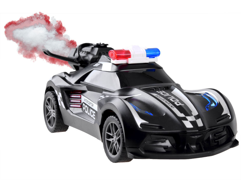 Nuotoliniu būdu valdomas policijos automobilis su dūmų patranka