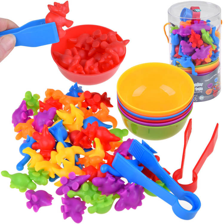 Montessori dinozaurų figūrėlių žaidimas