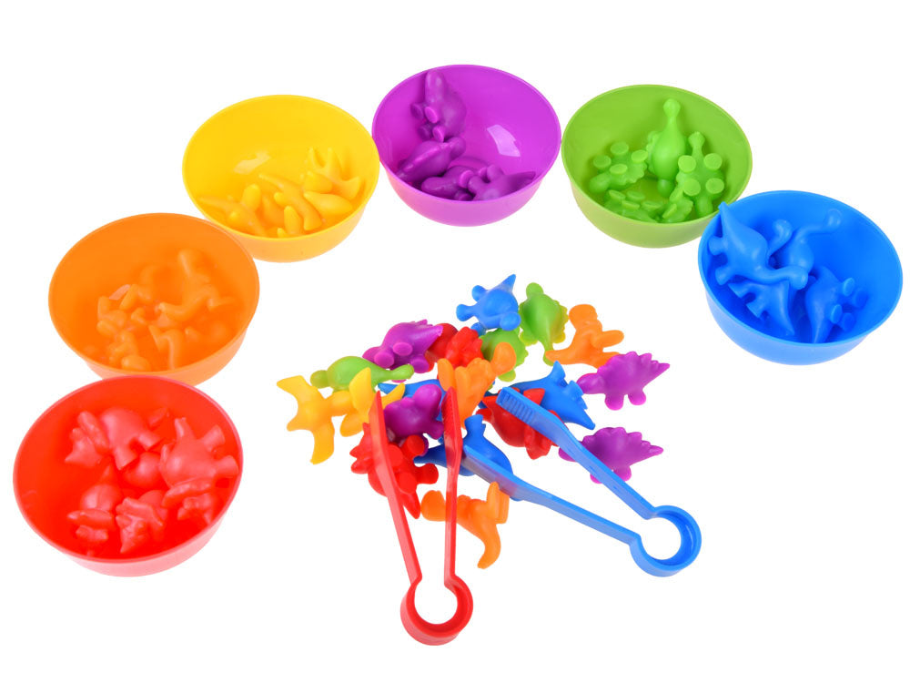 Montessori dinozaurų figūrėlių žaidimas