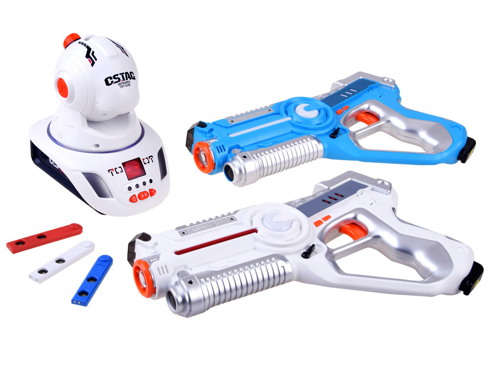 Lazeriniai ginklai ir projektorius su šviesos ir garso efektais