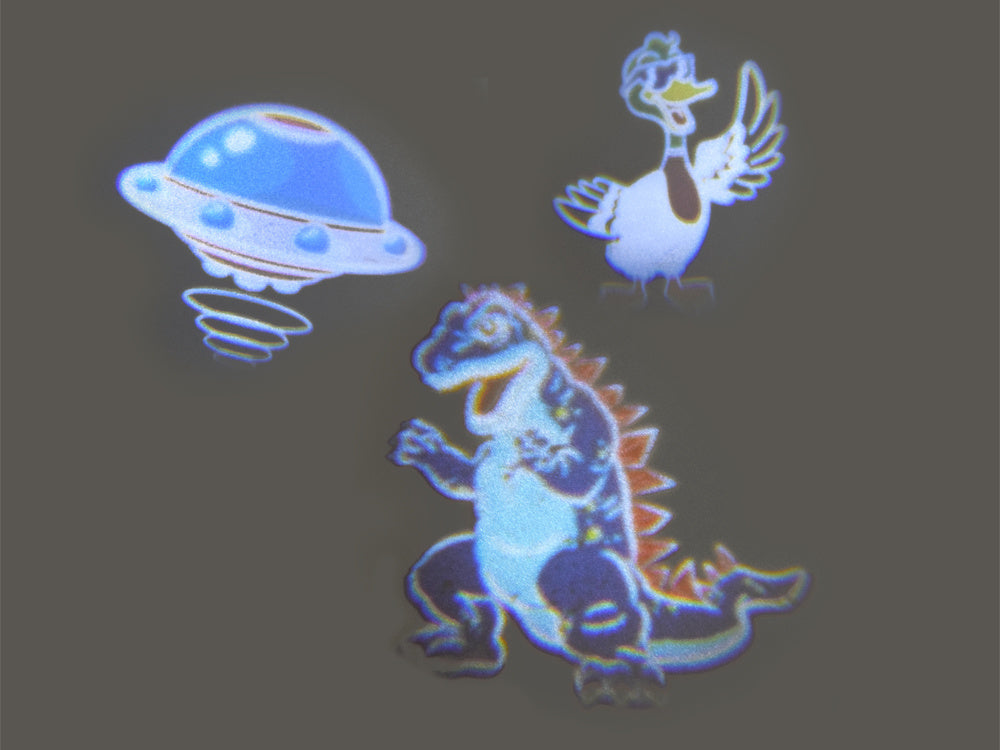 Lazeriniai ginklai ir projektorius su šviesos ir garso efektais