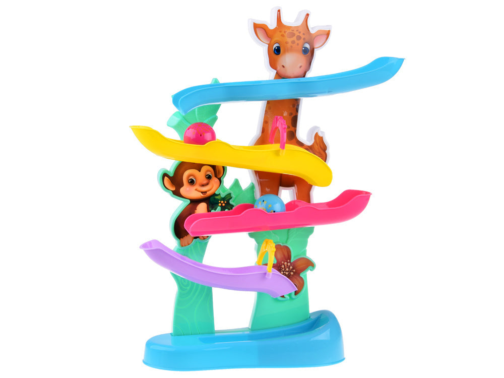 Interaktyvi spalvingas kamuoliukų trasa su garsu