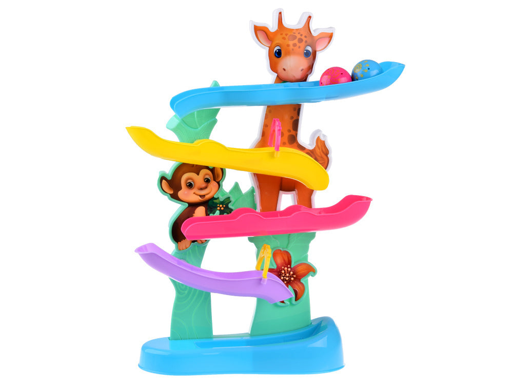 Interaktyvi spalvingas kamuoliukų trasa su garsu