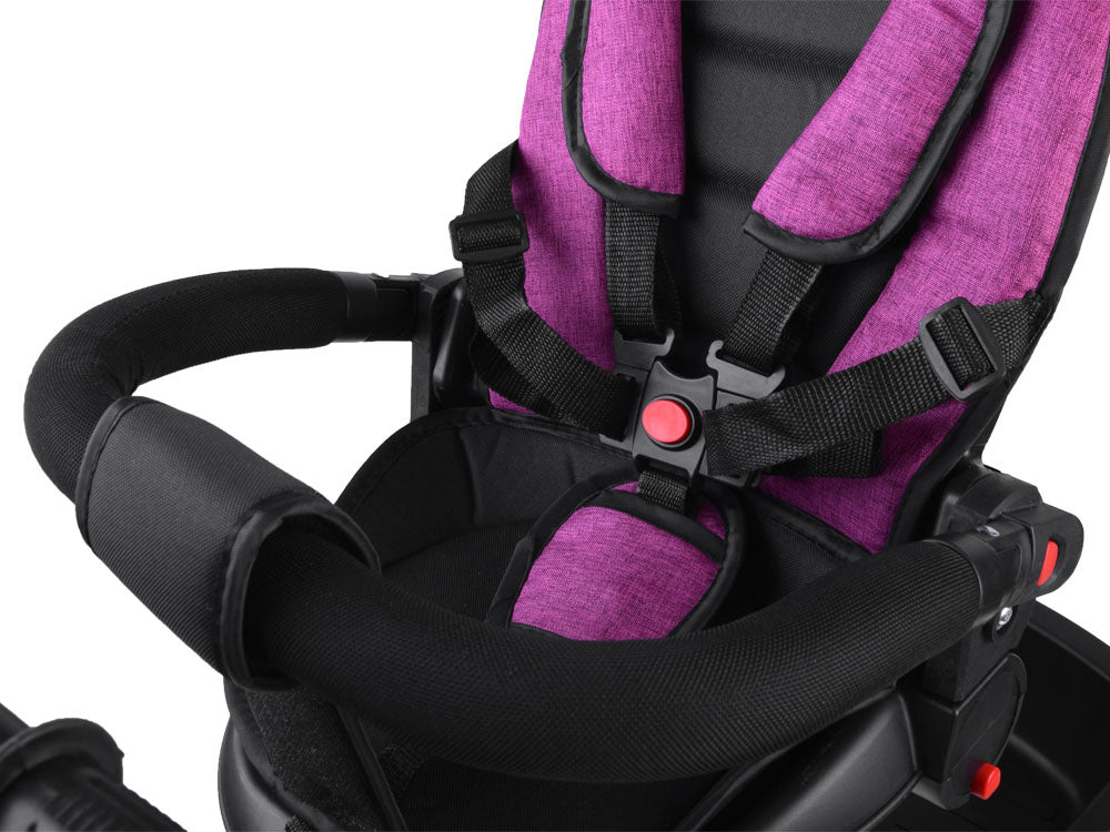 Vaikiškas triratukas su stogeliu 3in1 „Tiny Bike“, rožinis