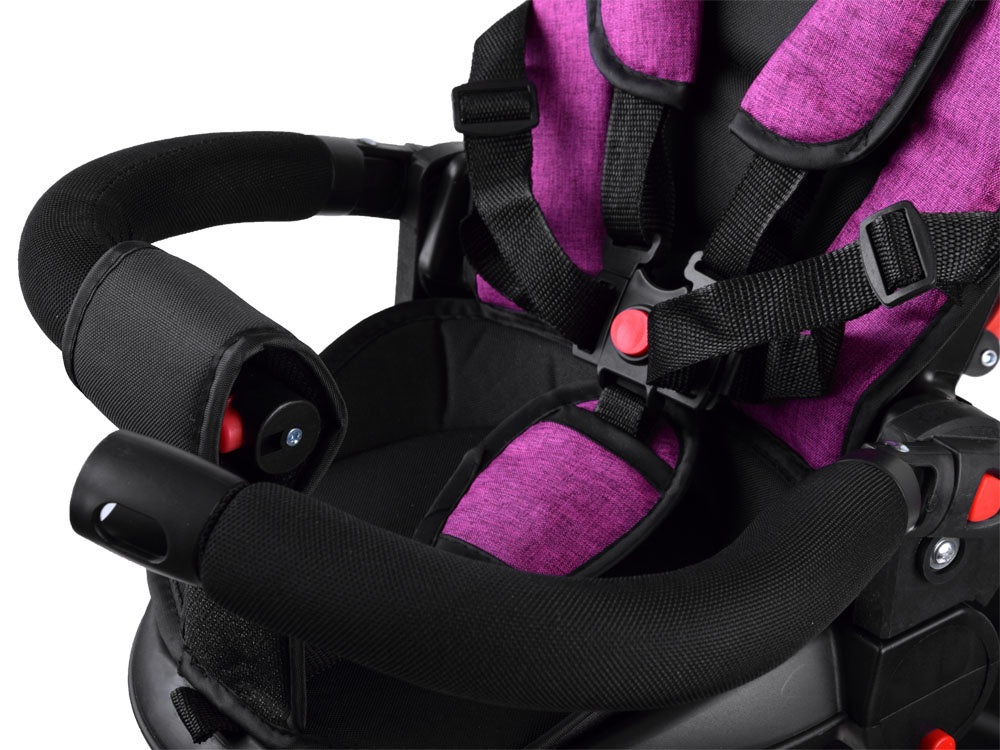 Vaikiškas triratukas su stogeliu 3in1 „Tiny Bike“, rožinis