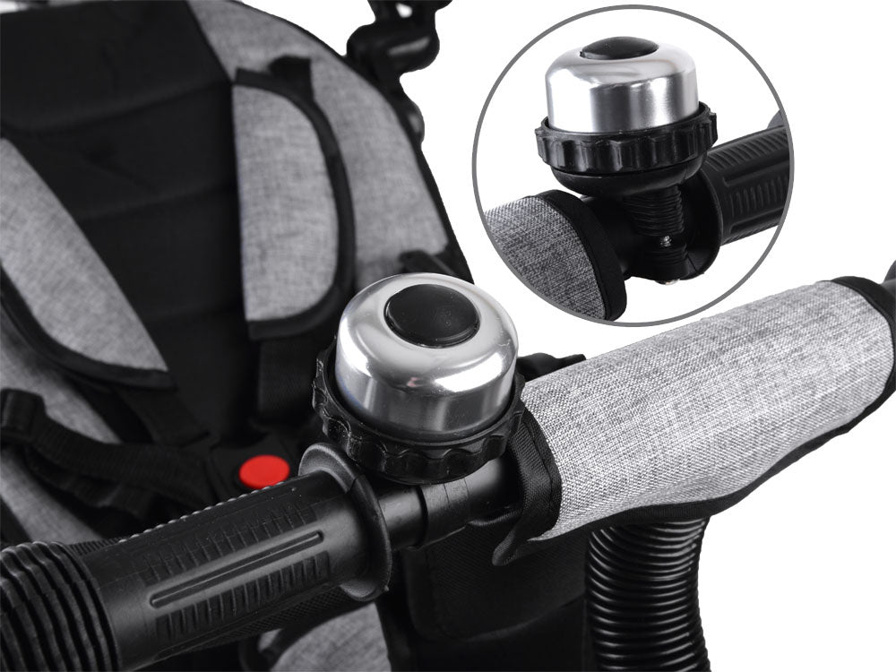 Vaikiškas triratukas su stogeliu 3in1 „Tiny Bike“, pilkas