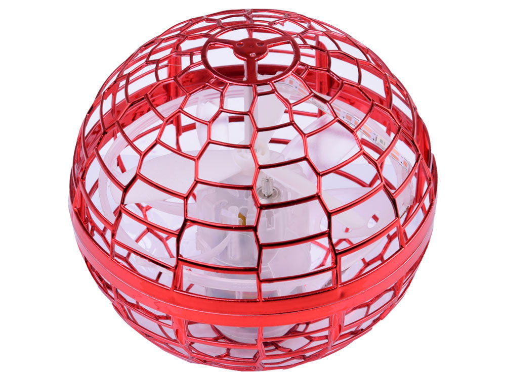 Nuotolinių būdu valdomas kamuolys su šviesos efektais, raudonas