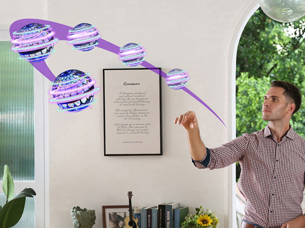 Nuotolinių būdu valdomas kamuolys su šviesos efektais, raudonas