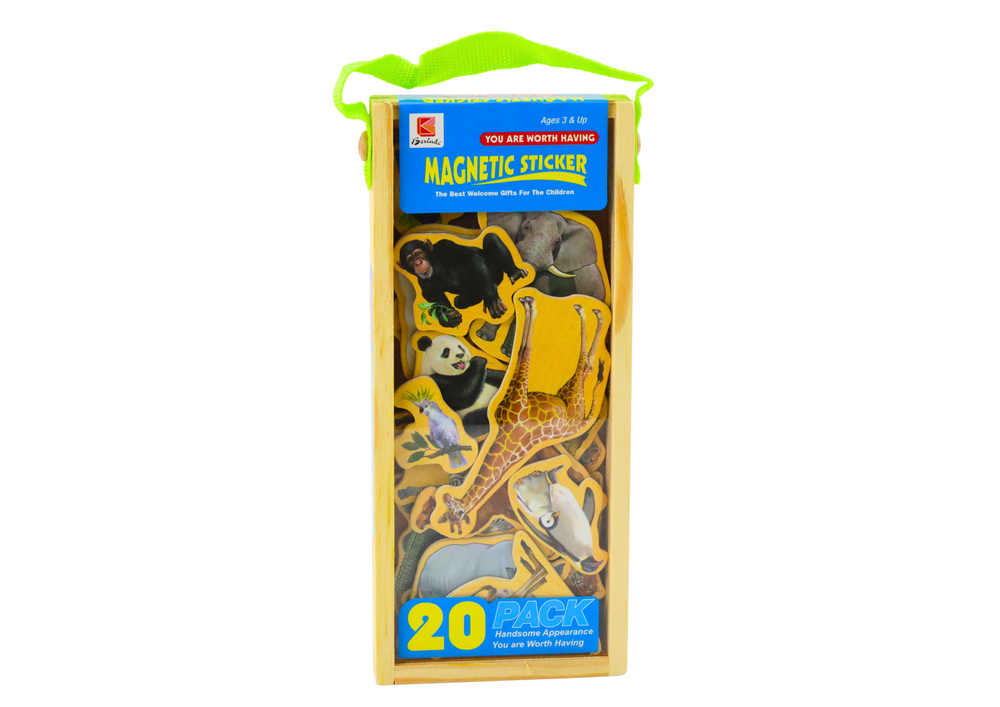 Medinių magnetukų gyvūnų rinkinys 20 vnt.