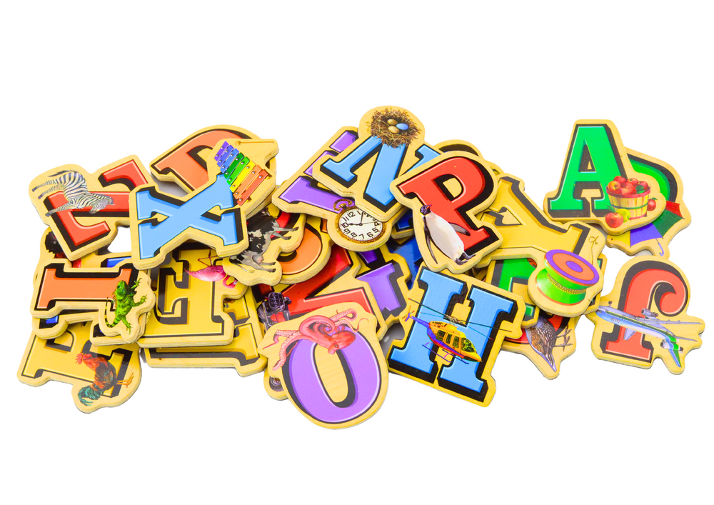 Medinių raidelių magnetukų rinkinys, 26 el.