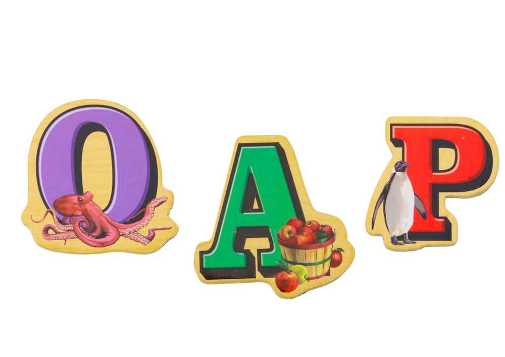 Medinių raidelių magnetukų rinkinys, 26 el.