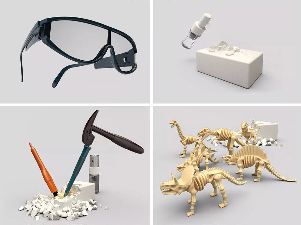 Archeologinių kasinėjimų rinkinys 6in1 „Dinozaurai“