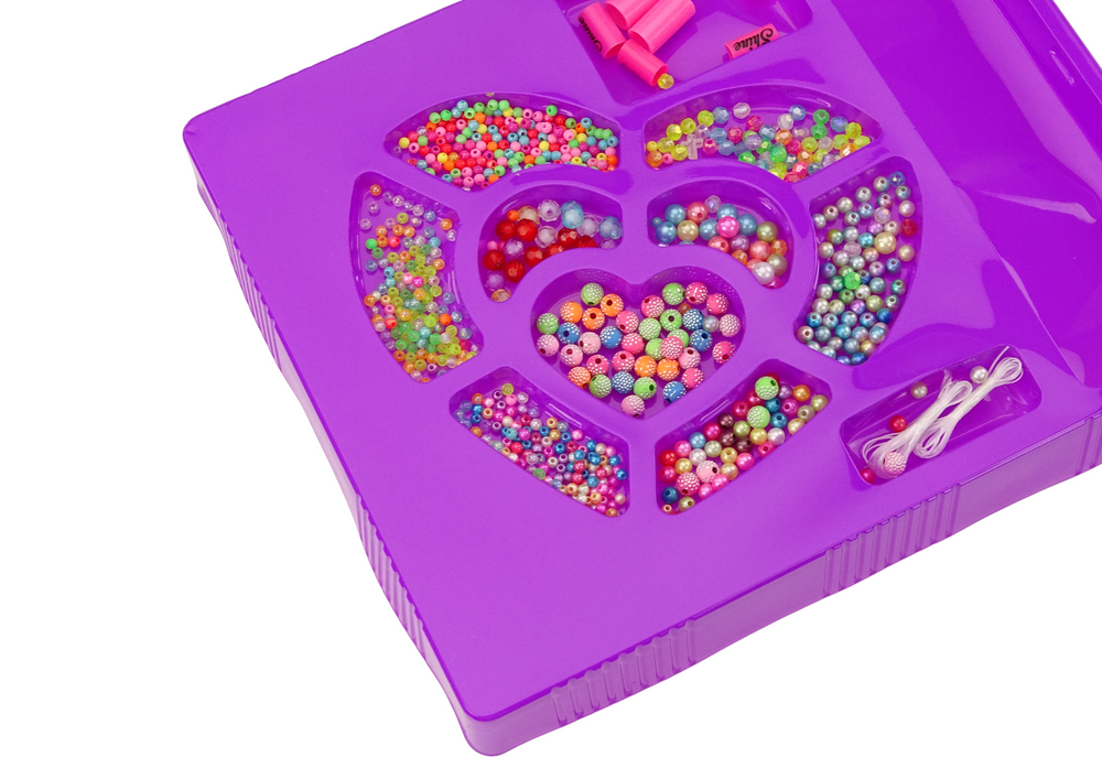 Kūrybinis širdelės formos karoliukų rinkinys papuošalams kurti