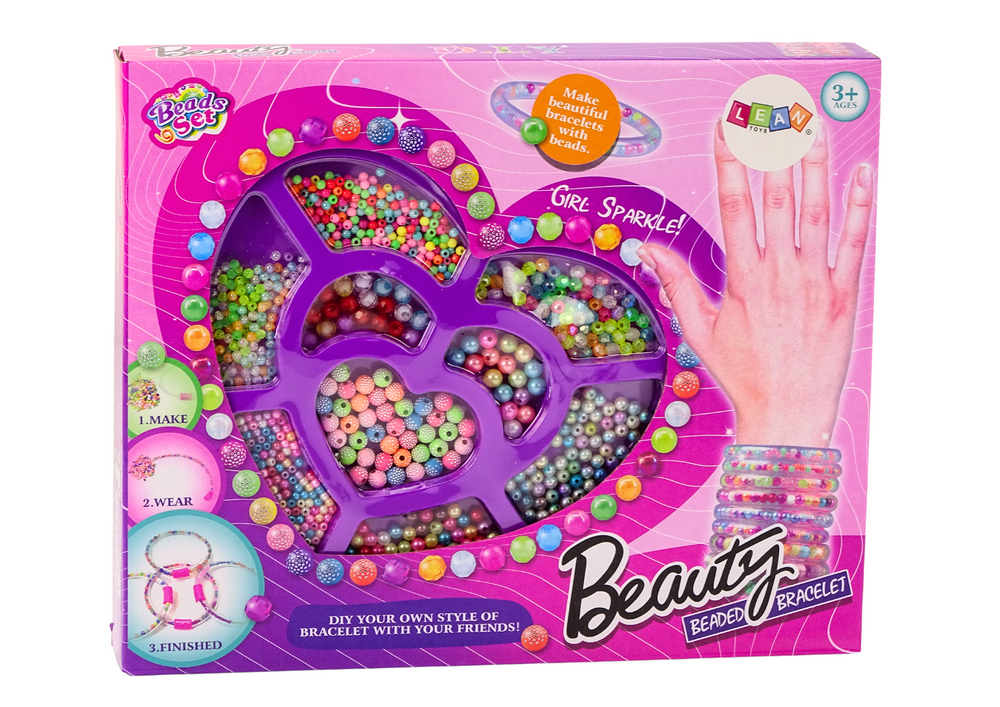 Kūrybinis širdelės formos karoliukų rinkinys papuošalams kurti