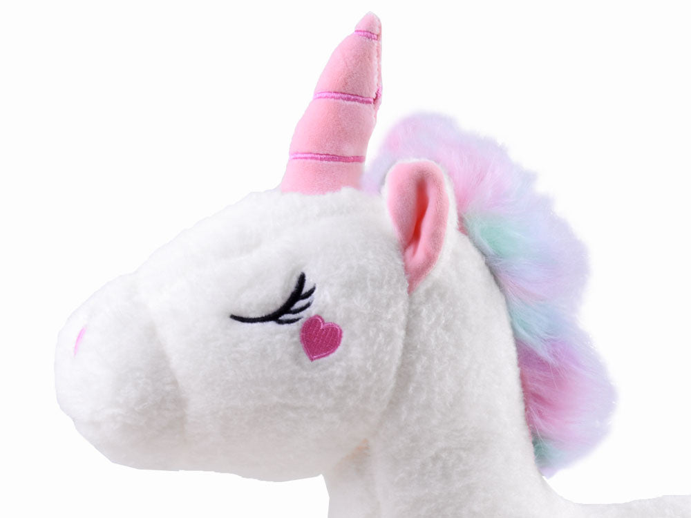 Pliušinis vienaragis 48 cm, baltas