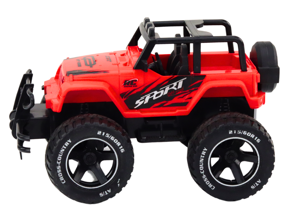 Nuotoliniu būdu valdomas bekelės visureigis 1:18, raudonas