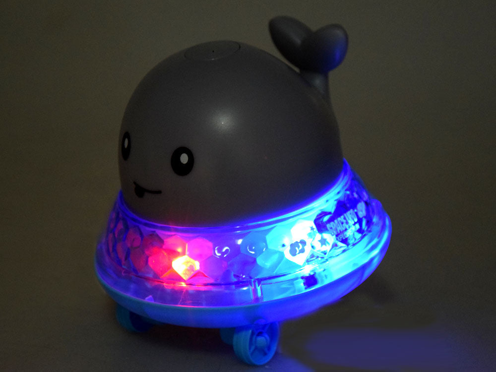 Vandens žaislas banginis su šviesos ir garso efektais, pilkas