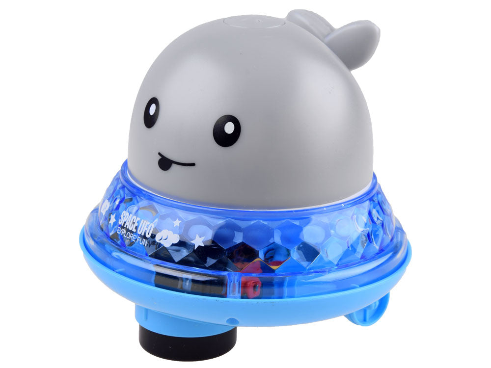 Vandens žaislas banginis su šviesos ir garso efektais, pilkas