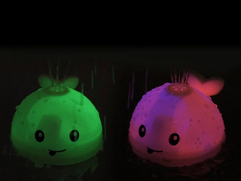 Vandens žaislas banginis su šviesos ir garso efektais, pilkas