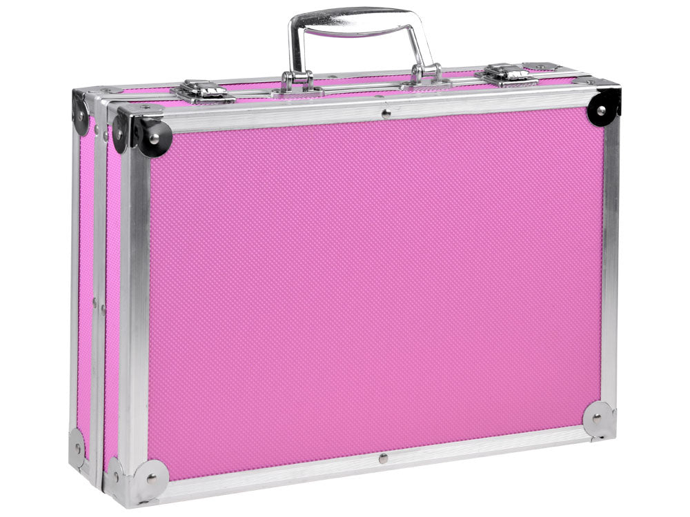 Dailės reikmenų rinkinys lagamine 145 el, rožinis