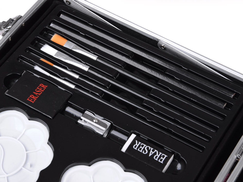 Dailės reikmenų rinkinys lagamine 145 el, mėlynas