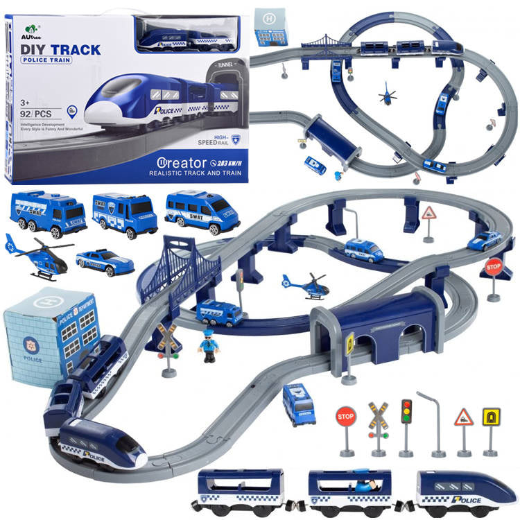 Policijos transporto rinkinys su traukinių stotimi 92 vnt