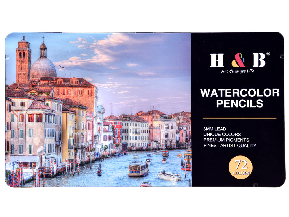 Spalvotų pieštukų rinkinys dėkle, 72 spalvų