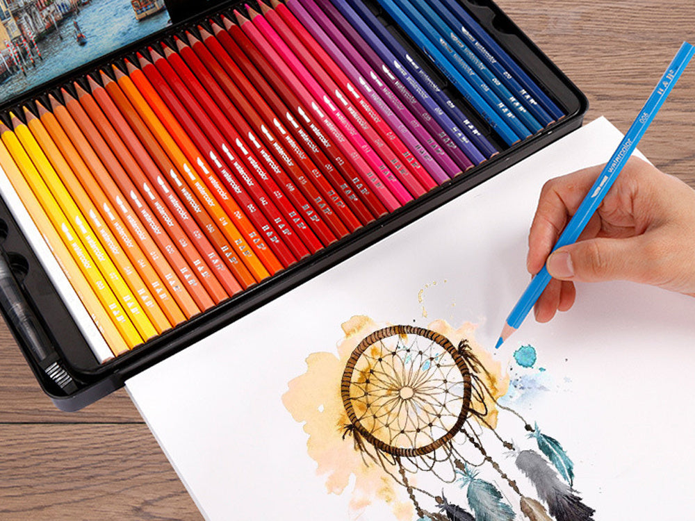 Spalvotų pieštukų rinkinys dėkle, 72 spalvų