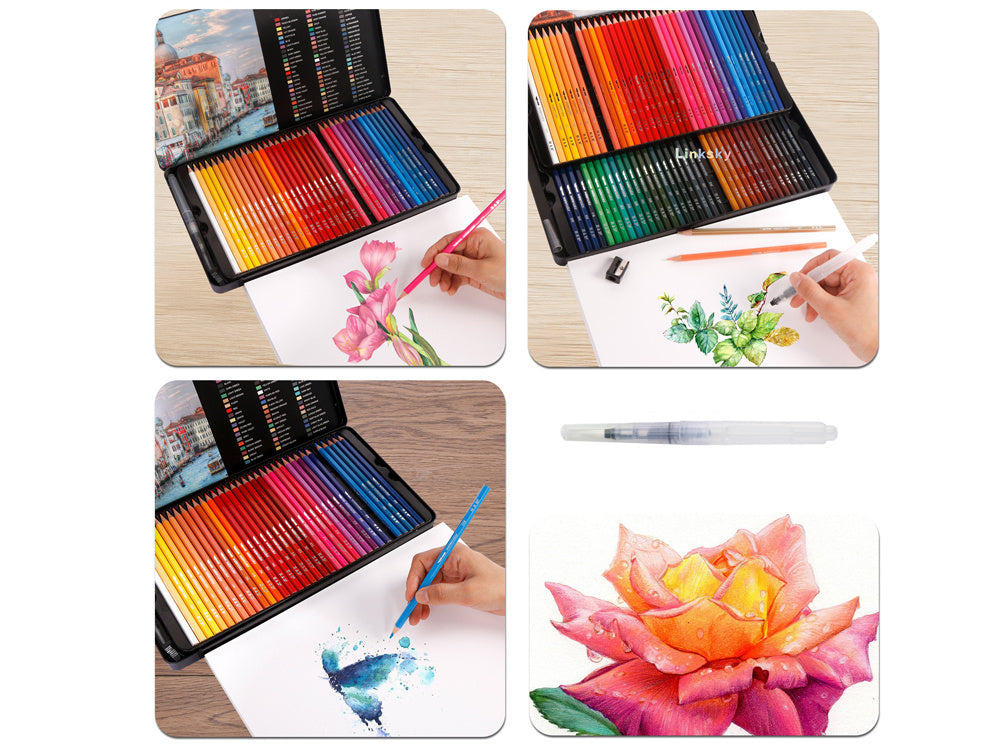 Spalvotų pieštukų rinkinys dėkle, 72 spalvų