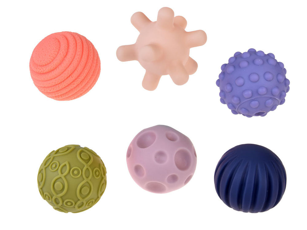 Guminių sensorinių kamuoliukų rinkinys 6 vnt.