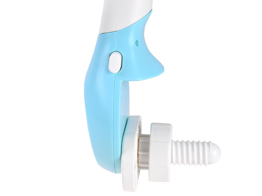 Nuotoliniu būdu valdoma vaikiškos lovytės karuselė su garso ir šviesos efektais, mėlyna