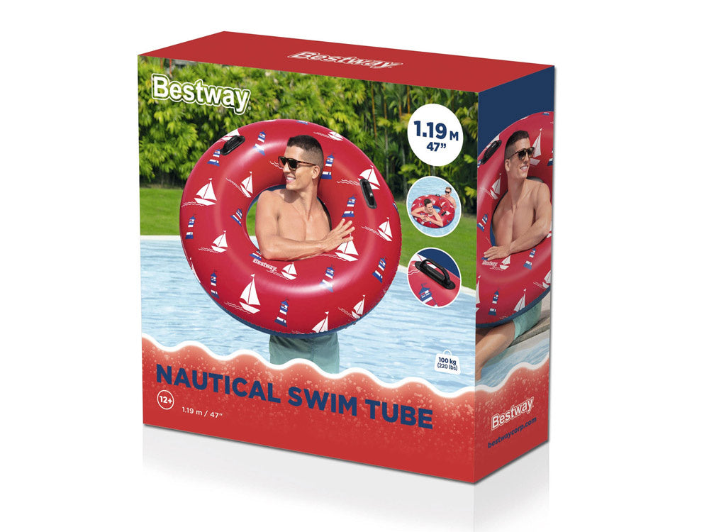 Didelis plaukimo ratas 119 cm, Bestway,  raudonas