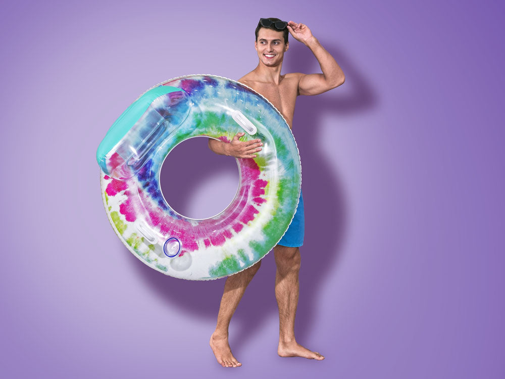 Pripučiamas plaukimo ratas su atlošu ir rankenomis Bestway