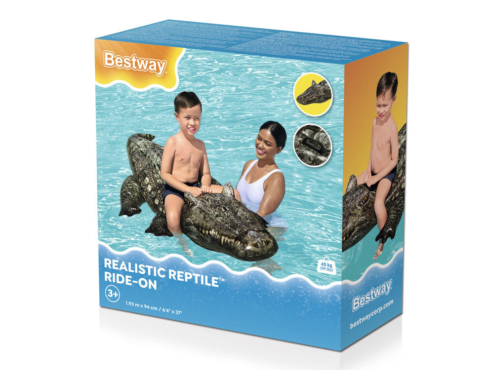 Pripučiamas krokodilas plaukimui 193x94cm, Bestway