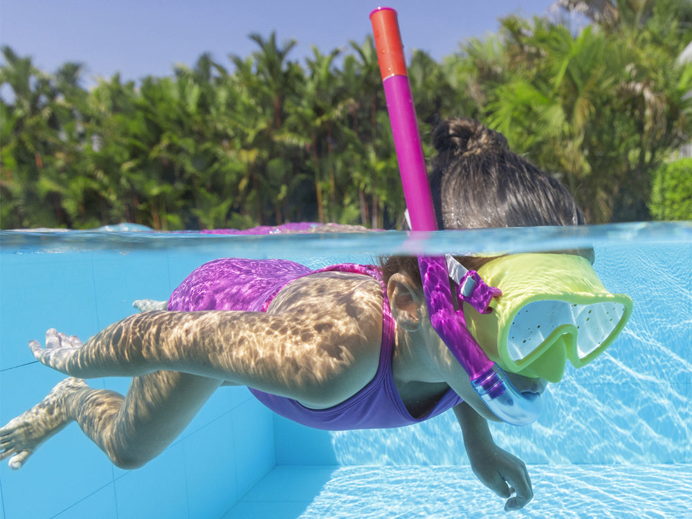 Nardymo kaukė su vamzeliu, Bestway, geltona